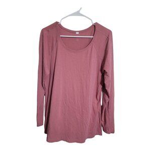 Lululemon Top Women 14 Pink Emerald Athleisure Activewear Sportswear Crossfit